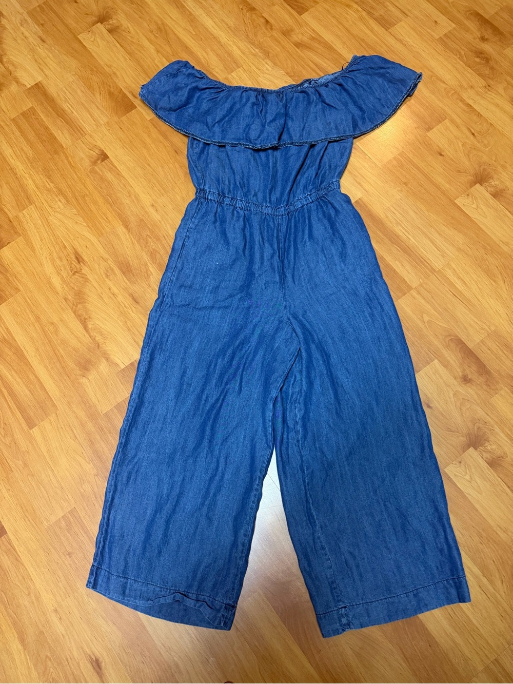 Indigo Off-Shoulder Wide-Leg lycell Denim